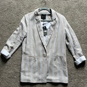 Dynamite Striped Linen Blend Blazer